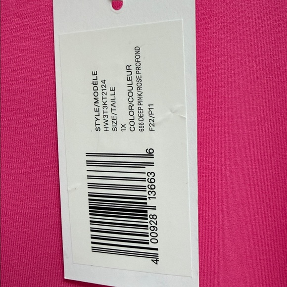 NWT Hudson North sz 1X Deep pink Bodysuit Turtleneck (loose) Sleeveless - Picture 3 of 9